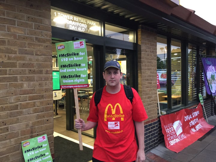 Lewis Baker helped organise his colleagues at the Crayford Road McDonald’s after a series of grievances