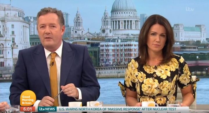 Piers Morgan and Susanna Reid returned to work on Monday