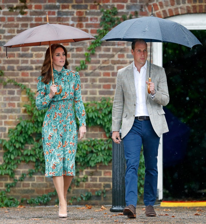 William and Kate visiting the Sunken Garden at Kensington Palace on 30 August. It was transformed into a White Garden, dedicated to the Duke's late mother Princess Diana, who tragically died in a car crash 20 years ago 