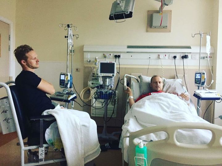 Sam and Josh spending time together in hospital after surgery.