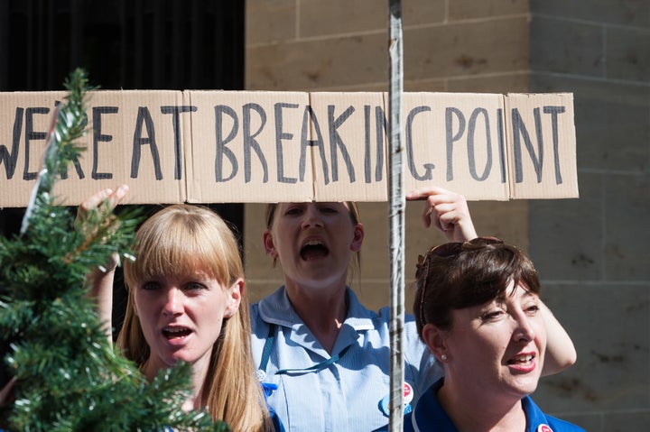 Nurses protest outside the Department of Health