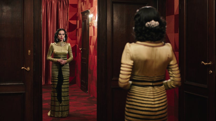 A still from Shirin Neshat’s ‘Looking for Oum Kulthum’ featuring Yasmin Raeis