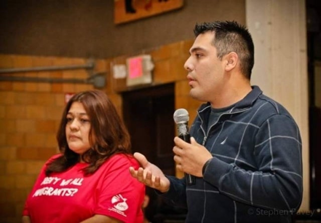 Julio with his undocumented Mom, who bought him to the country. Her name was withheld in my story and in all media too