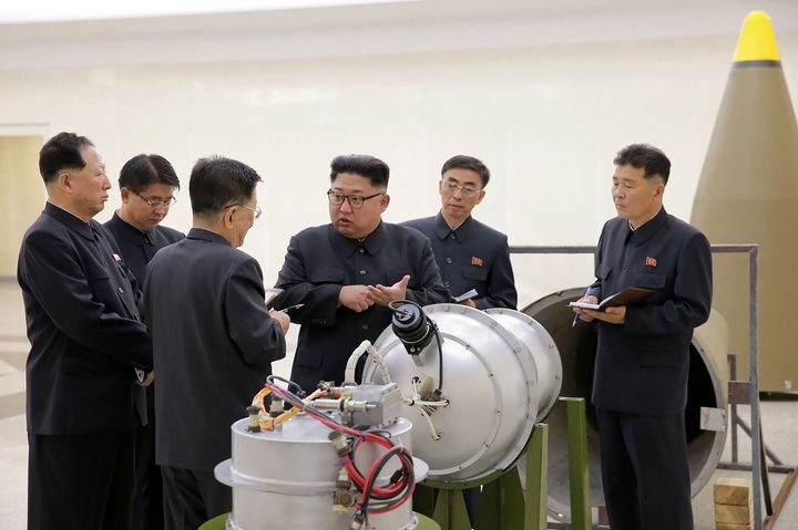 Kim Jong-un inspecting what North Korea alleges is a thermonuclear device.