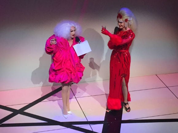 <p>l to r: Sasha Velour and Olive d’Nightlife</p>