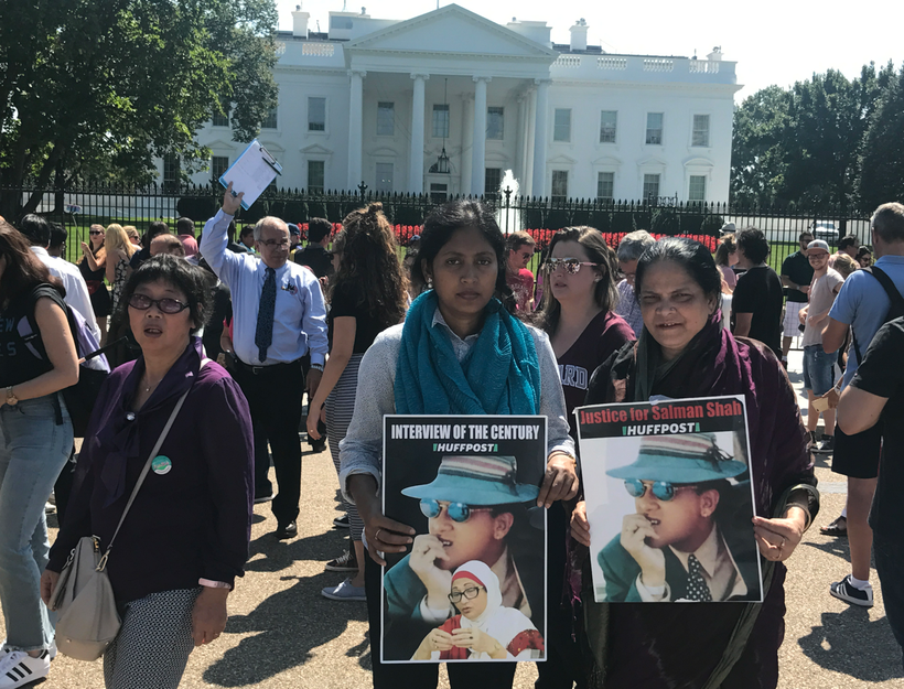 Recently, the author’s mother came to the United States to join the protest at White House to secure the Justice for Salman S