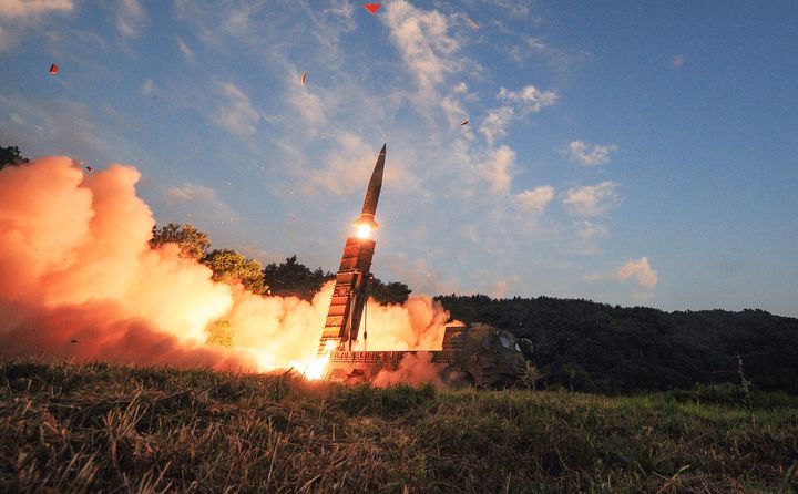 South Korea's Hyunmu-2 ballistic missile is fired during an exercise aimed to counter North Korea's nuclear test on 4 September
