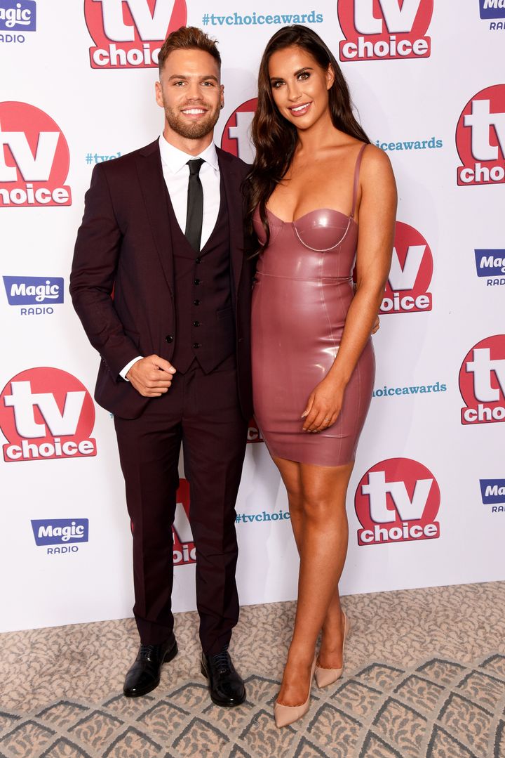 Dominic Lever (L) and Jess Shears arrive at the TV Choice Awards at The Dorchester.