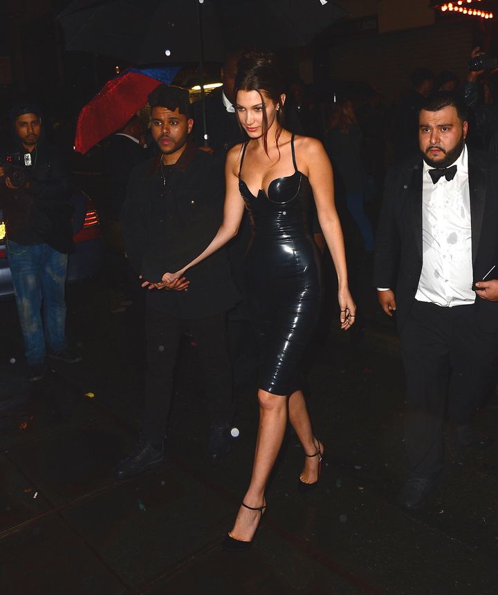 Bella Hadid, The Weeknd are seen coming out of Up and Down night Club on 2 May 2016 in New York City, US.