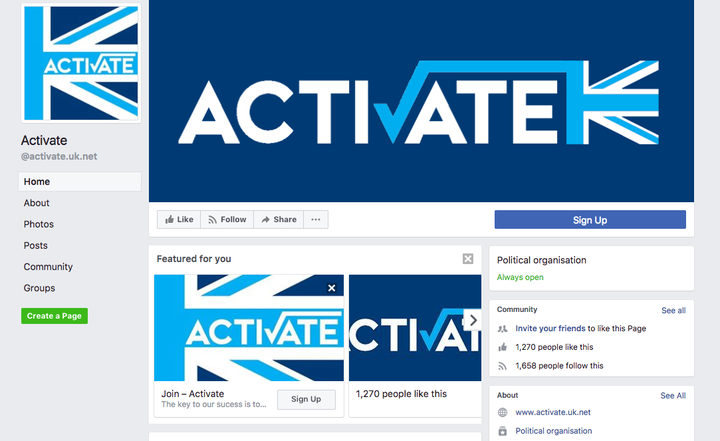 The Activate Facebook page has over a thousand likes