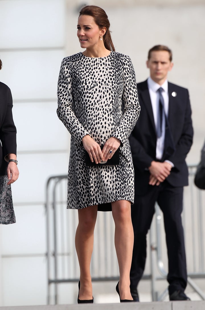 Visiting the Turner Contemporary Art Gallery, while carrying Princess Charlotte. March 2015.