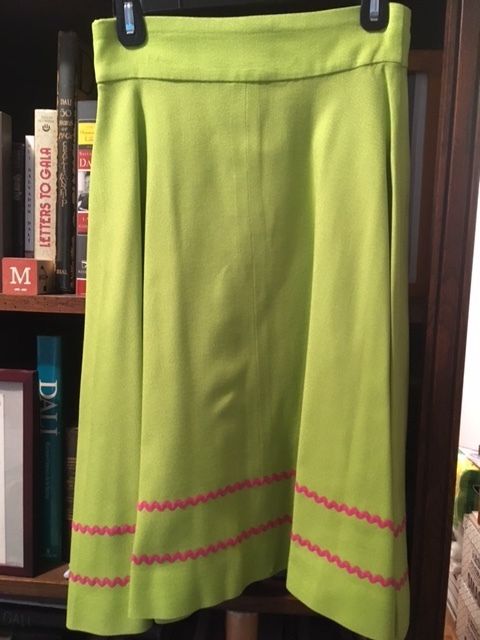 Chartreuse skirt, part of my costume for Laurey in my Benjamin Cardozo High School production of Oklahoma!, sewed by Anne Berman