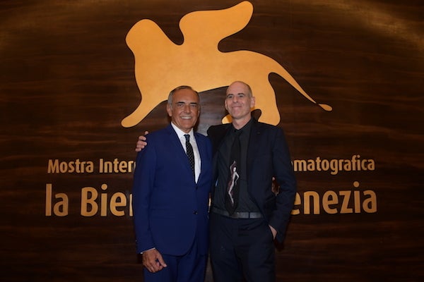 <p>Alberto Barbera with filmmaker Samuel Maoz</p>
