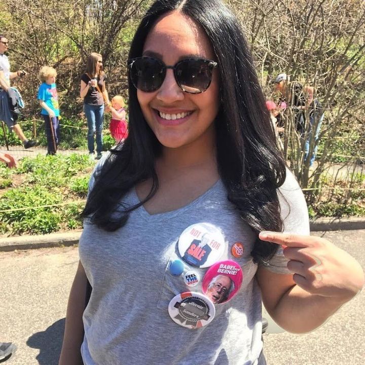 Amanda Farias at the Bernie Sanders campaign rally held in The Bronx on March 31, 2016