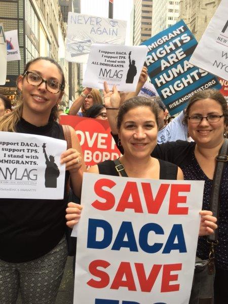 <p>NYLAG staff rally to defend DACA</p>
