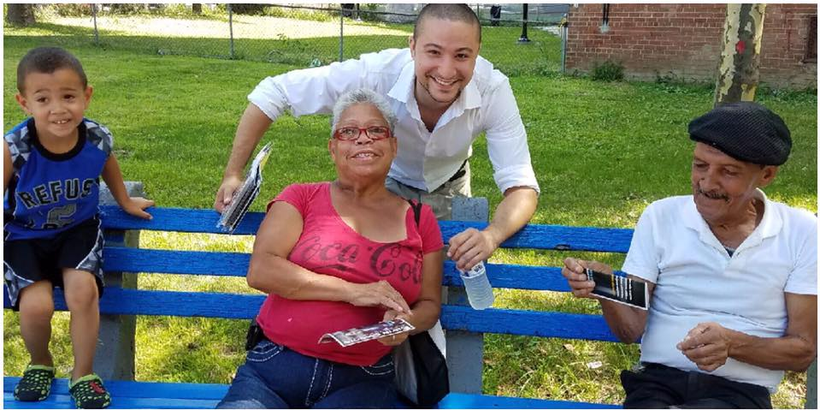 Elvin Garcia campaigning in The Bronx
