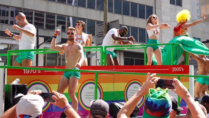 A moment from this year’s Montréal Pride Parade.