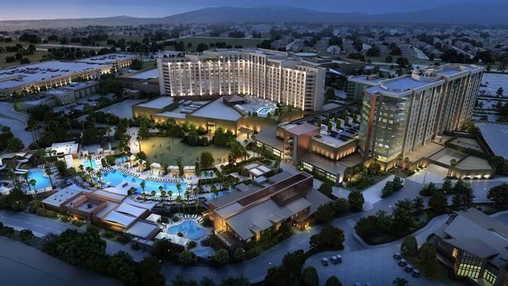 An exterior rendering of the completed $285 million expansion at Pechanga Resort & Casino in Temecula, Calif.