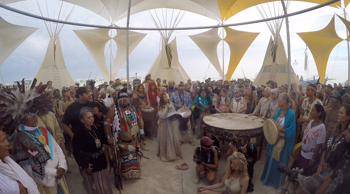 Photo from Global Drum Prayer at Burning Man