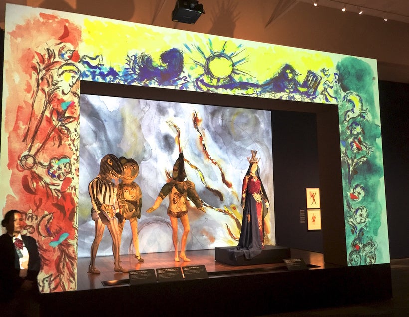 Installation shot, “Chagall: Fantasies for the Stage”. Photo by Edward Goldman.