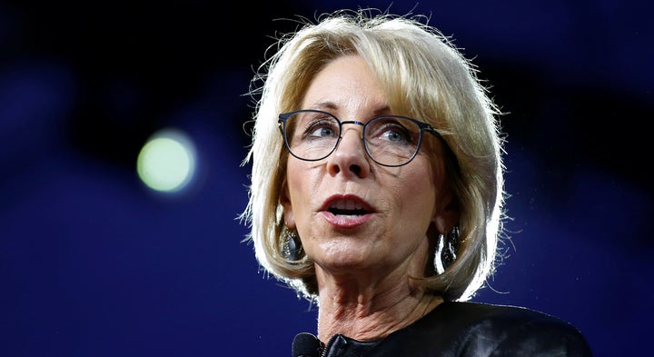 U.S. Secretary of Education Betsy DeVos speaks at the Conservative Political Action Conference on February 23, 2017.
