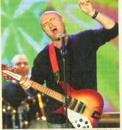 Phil Collins with one-of-a-kind Rickenbacker 325/12 FG LH