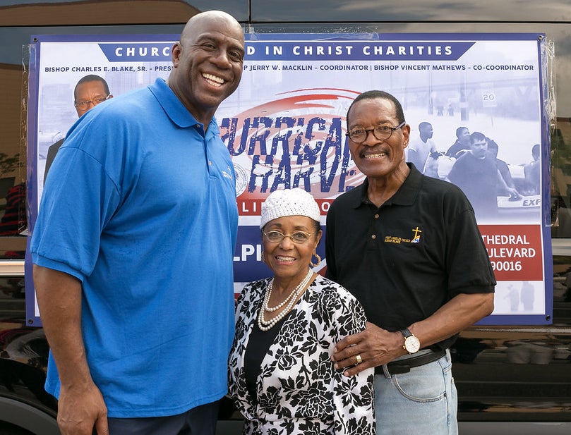 Magic Johnson, Lady Mae Blake, Bishop Charles E. Blake