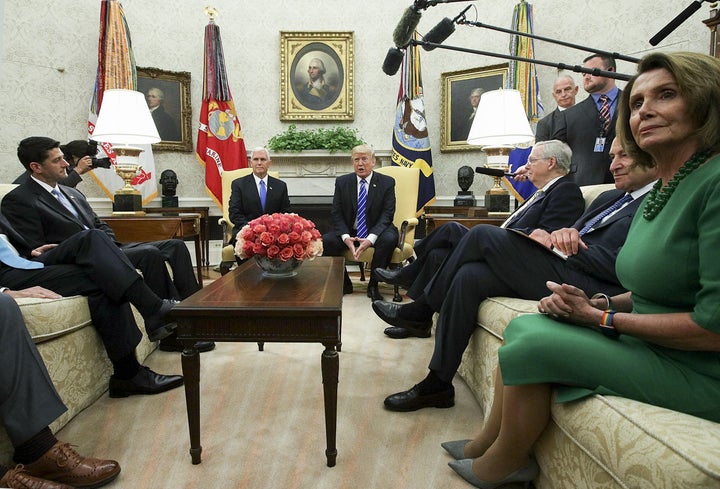 Congressional leaders met with the president and vice president at the White House Wednesday.