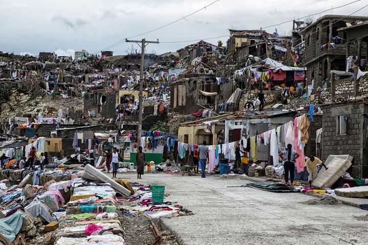 The Caribbean region, including Haiti, is preparing for the arrival of Hurricane Irma. The region is prone to such climatic events. Shown here, a street in the town of Jeremie, which Hurricane Matthew passed through in October 2016, leaving a trail of destruction.
