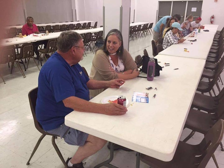 Democratic Congressional candidate meets individually with union members at the Central Arkansas Labor Council’s annual Labor Day picnic. 