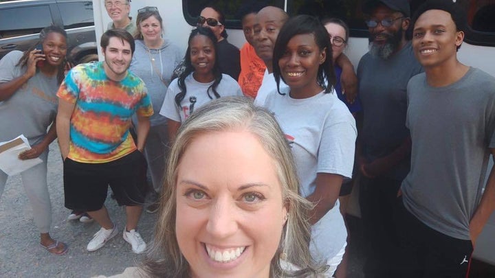 Of this photo, Gwendolynn says: “I was so proud to send off these 15 Arkansans on September 4, 2017. They are traveling to Wa