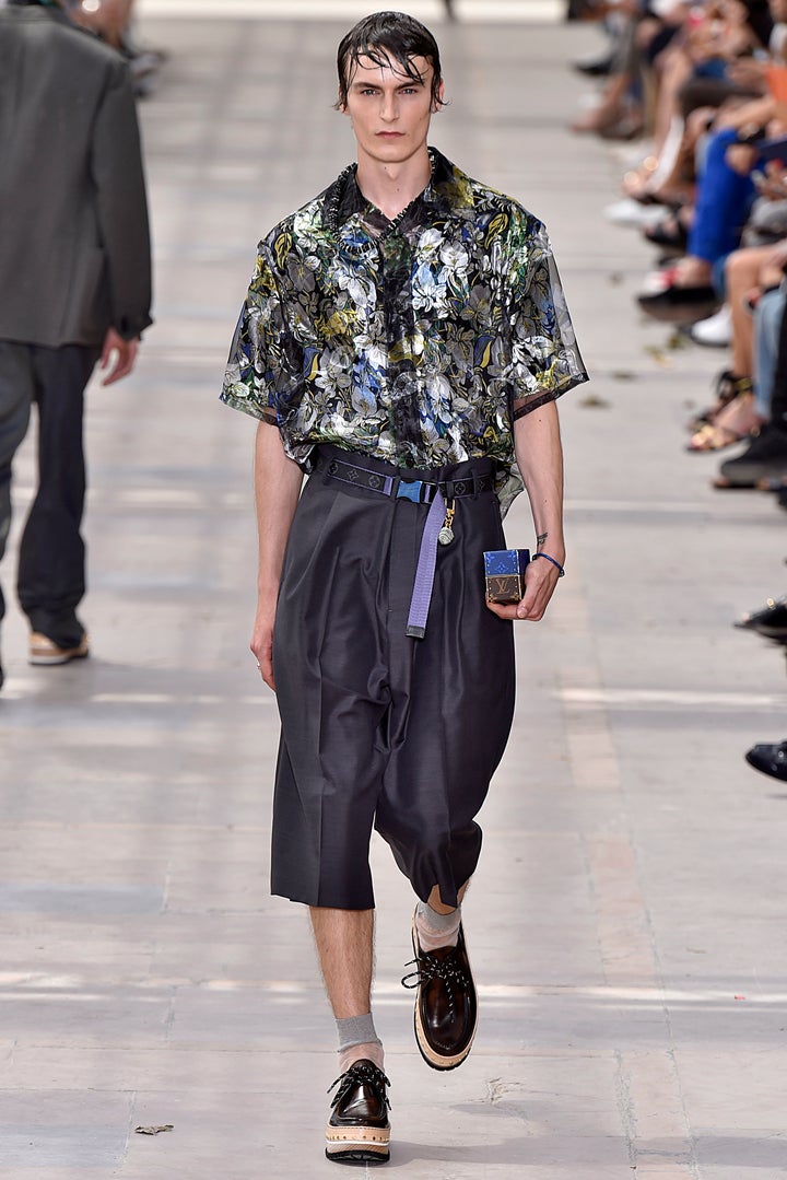 A model walks the runway during the Louis Vuitton Menswear Spring