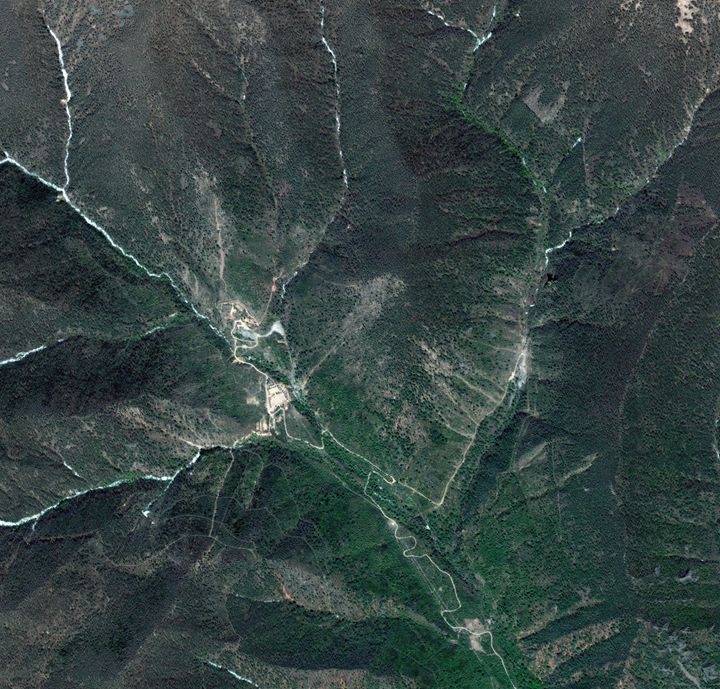A satellite image shows Punggye-ri in 2009 in North Korea, shortly after an underground nuclear test is thought to have been carried out 