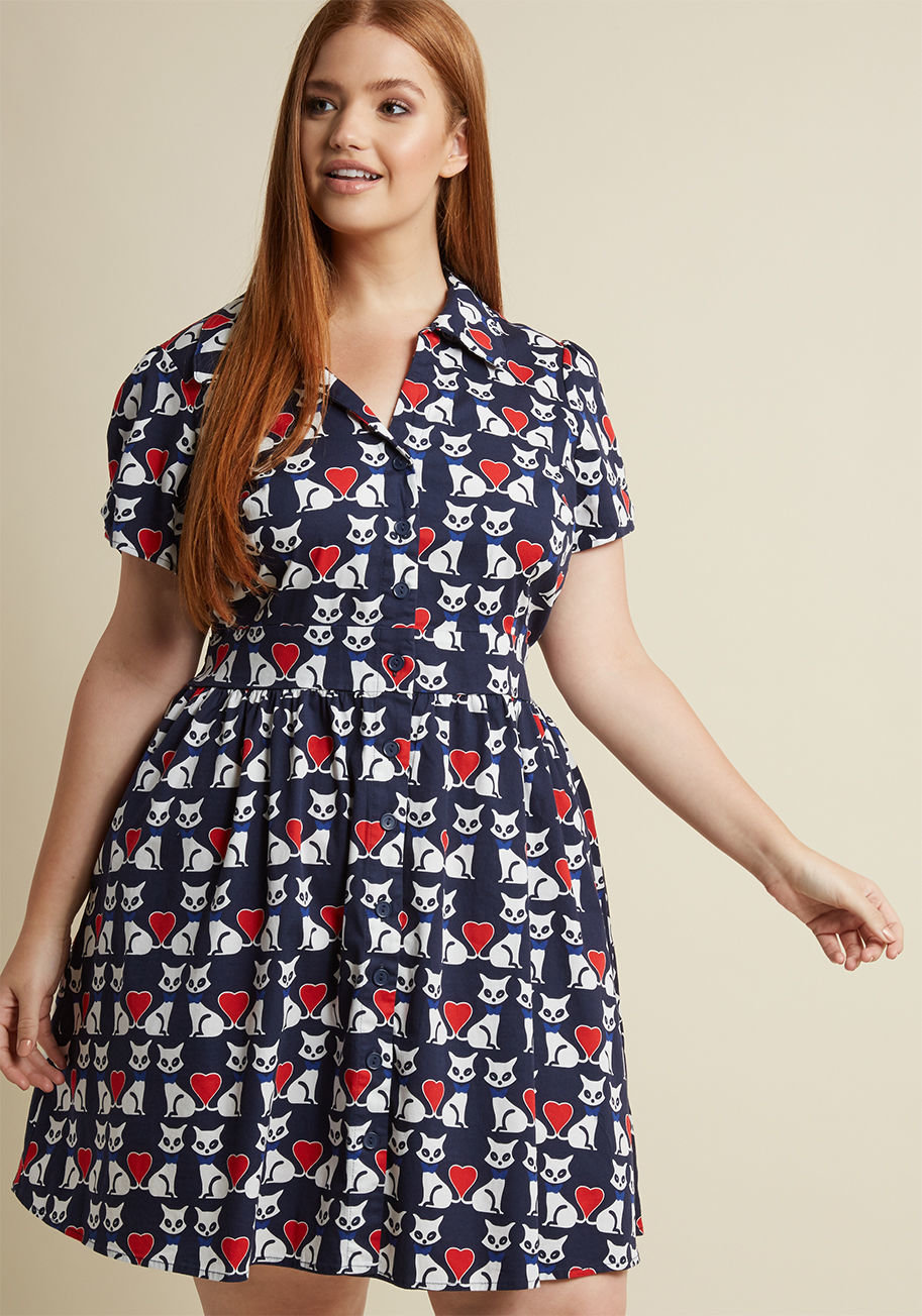 button down midi dress plus size