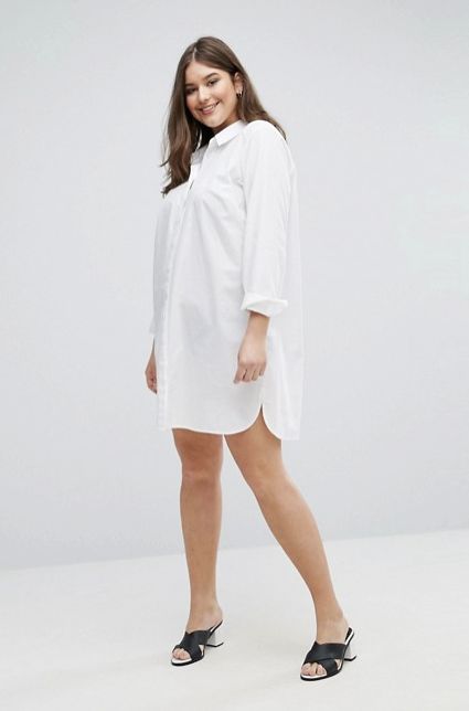 Plus Size 3/4 Sleeve Button Front Shirt Dress | maurices