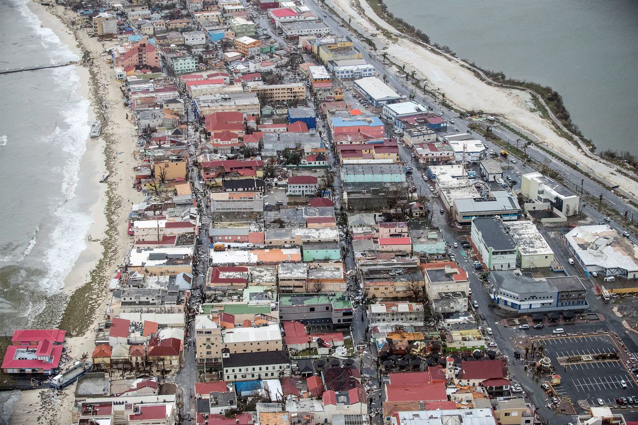 View of the aftermath of Hurricane Irma on Sint Maarten Dutch part of Saint Martin 