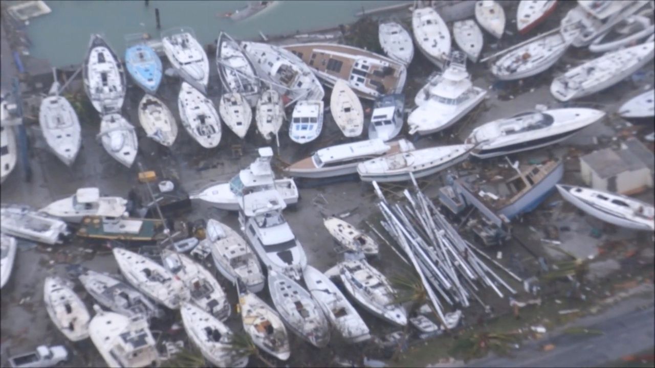 The aftermath of Hurricane Irma on Saint Martin.