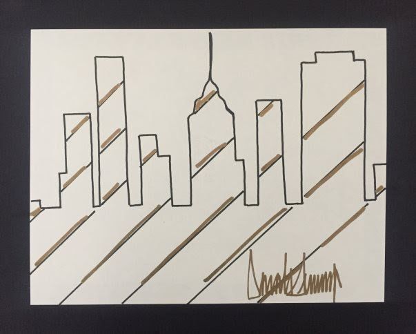 Drawing by Donald Trump submitted for evaluation to Barnebys. 
