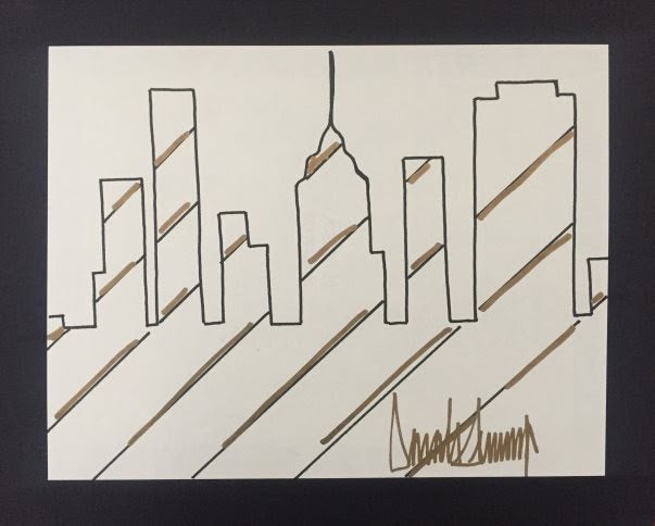 Drawing by Donald Trump submitted for evaluation to Barnebys. 