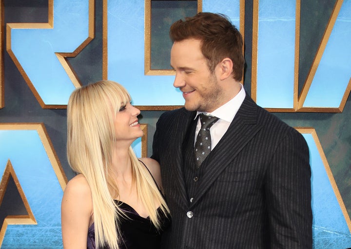 Anna Faris and Chris Pratt in London. 