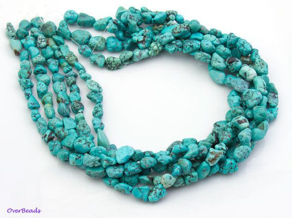 Blue Green Turquoise nugget beads (46 pieces) www.etsy.com