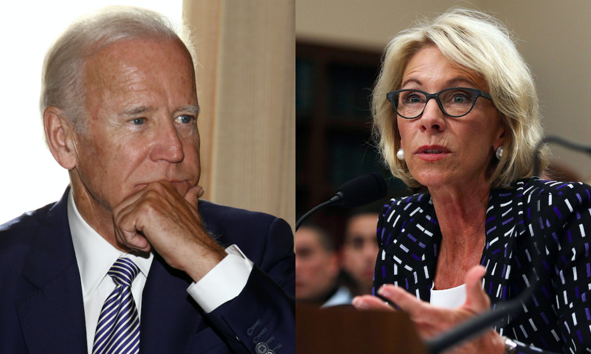 Joe Biden Has Strong Words For Betsy DeVos After Her Title IX ...