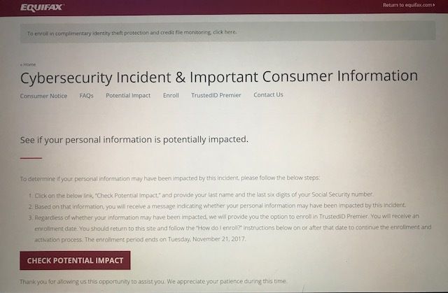 Equifax Security Check 2017