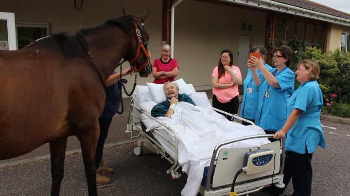 Patrick Saunders, 87, was granted his dying wish by hospice staff.