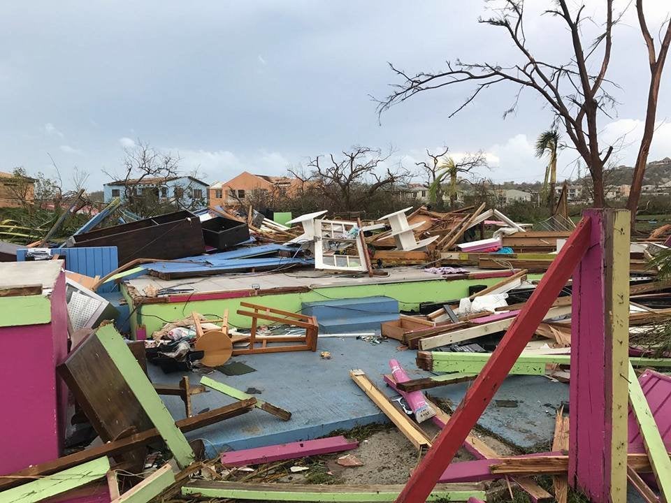 A former home lies in ruins in the British Virgin Islands (BVI)