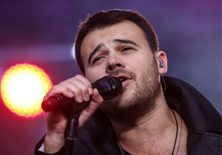 Singer Emin Agalarov performs in a concert in Red Square celebrating the Day of Russia last year.