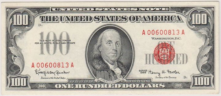 <p>Here is a $100 “United States Note” This “people’s currency” should be used to mitigate natural disasters. </p>