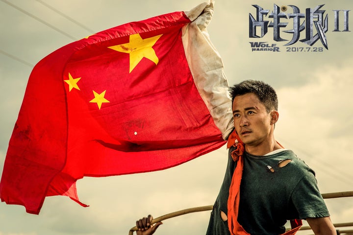 A movie poster for the Chinese film “Wolf Warrior 2,” which is the second-highest grossing film of all time in a