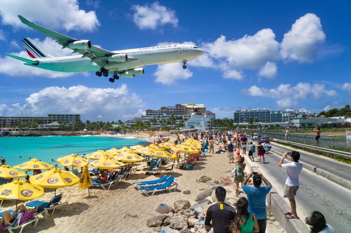 The airport was famous for its proximity to the beach 
