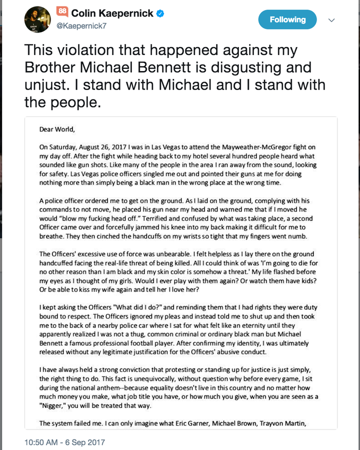 <a rel="nofollow" href="https://twitter.com/Kaepernick7/status/905443109311524864" target="_blank">Colin Kaepernick Tweet</a>